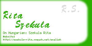 rita szekula business card